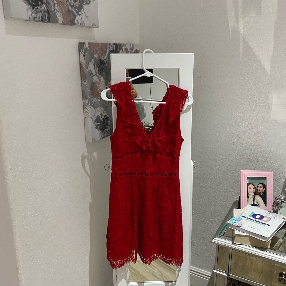 TOBI Red Lace Dress (Worn Once)